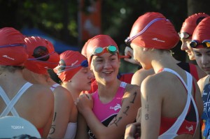 Départ des triathlons jeunes le samedi matin