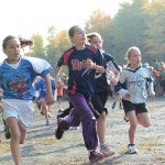 Lors d'une course de cross-country qui s'est déroulée dans les sentiers de l'érablière La Goudrelle à Mont-Saint-Grégoire.