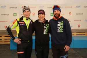 Trois participants de la Coupe du monde ITU de Triathlon d’hiver S3 Dusan Simocko, de la Slovaquie Claude Godbout, du Canada (Québec) Marc-André Bédard, du Canada (Québec)