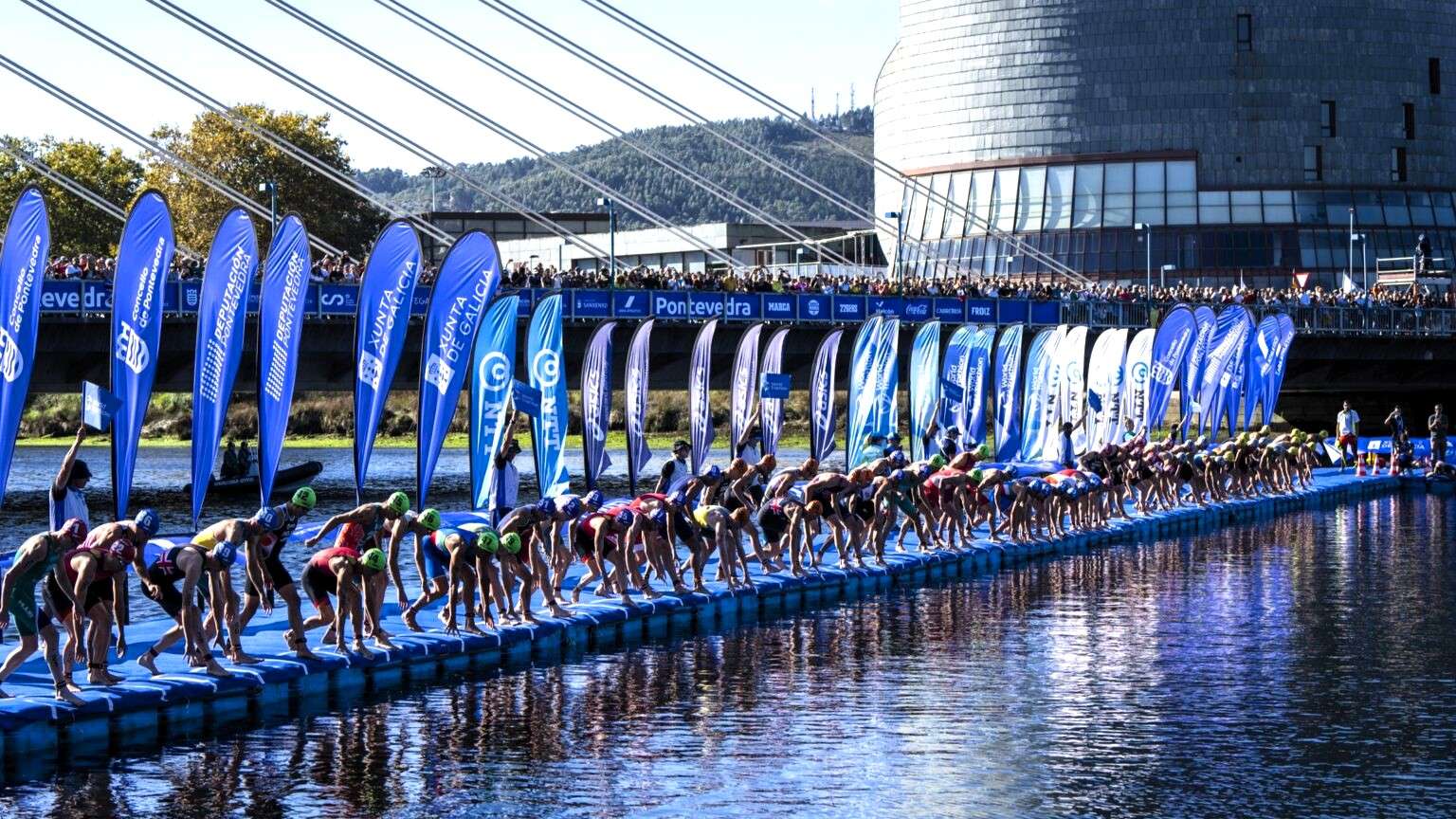 During ITU Triathlon World Chamiponships Pontevedra